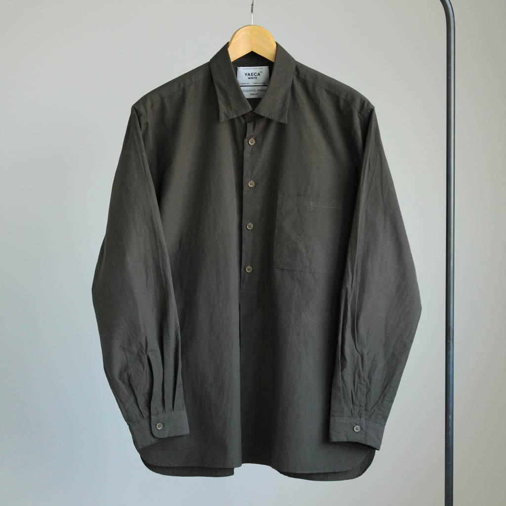 YAECA｜ヤエカ – 2016AW [Pullover Button Shirt #olive (161115 MEN