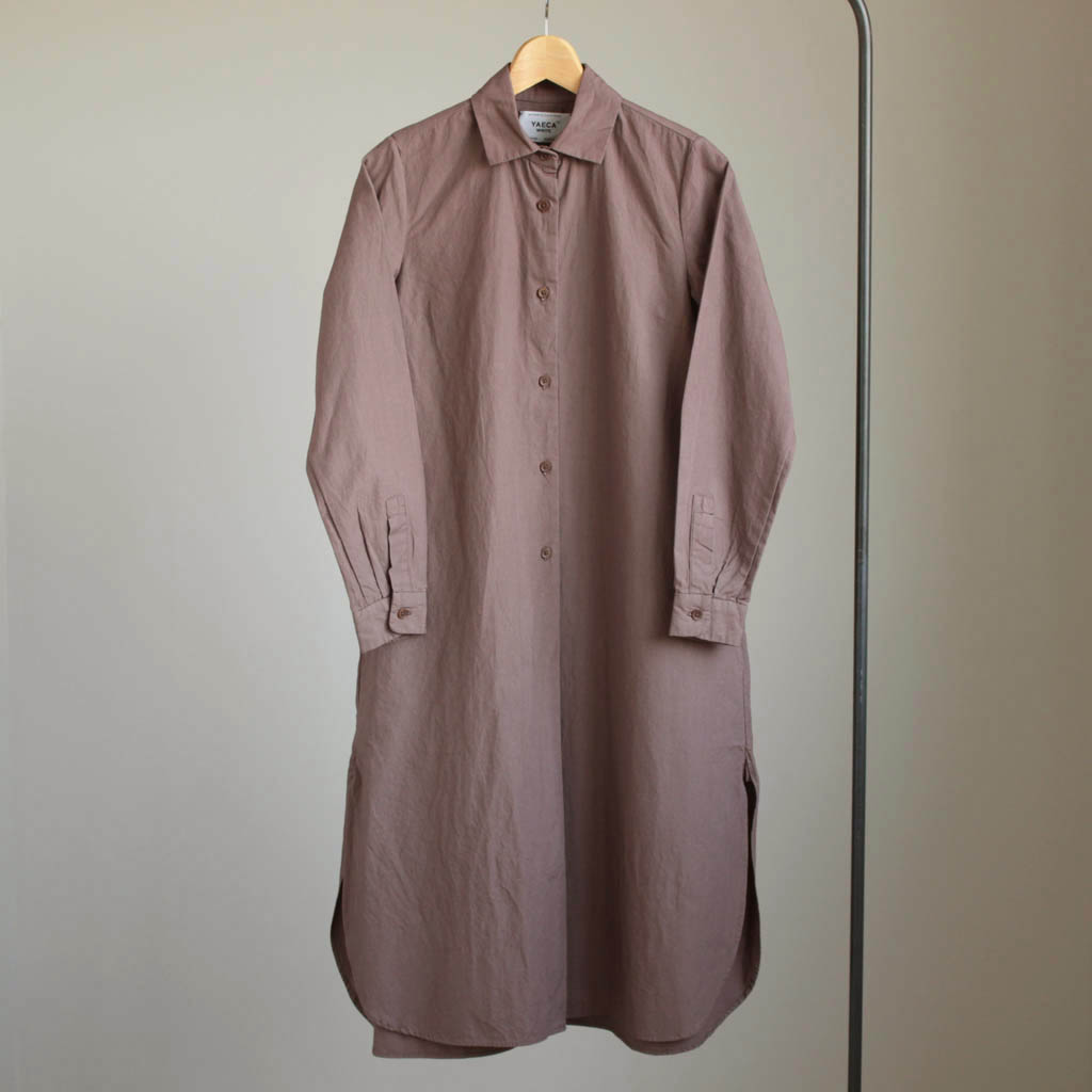 YAECA｜ヤエカ – 2016AW [Long Shirt One-piece #brown (161213 WOMEN