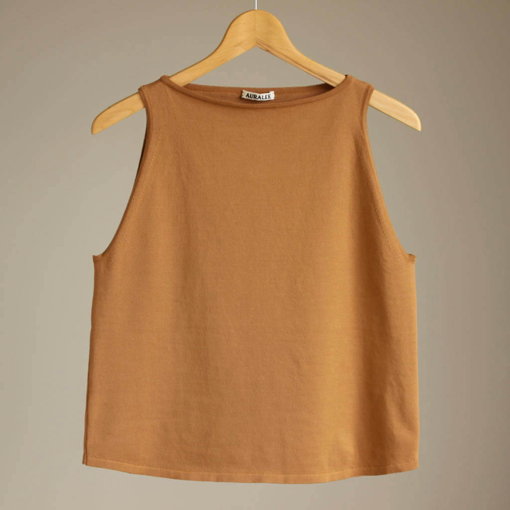 オーラリーSUPERHARD TWIST KNIT BOAT-NECK TANK - Tシャツ/カットソー