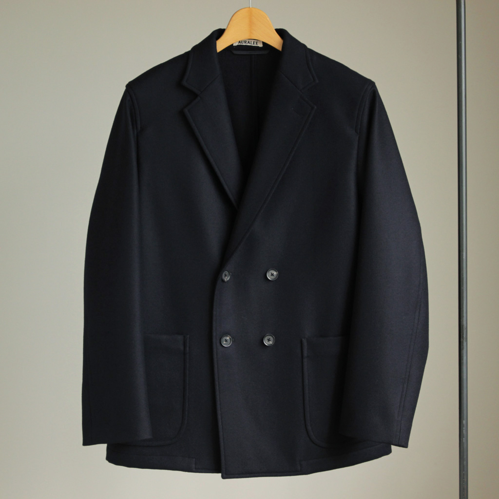 新作揃え オーラリー LIGHT MELTON DOUBLE-BREASTED COAT