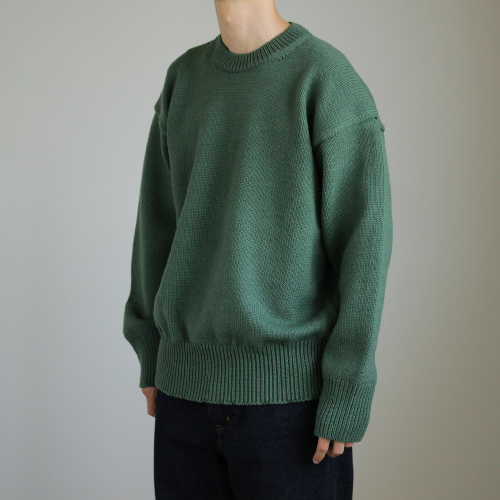 AURALEE | オーラリー [ FELT WOOL YARN KNIT P/O #green ] – 着楽