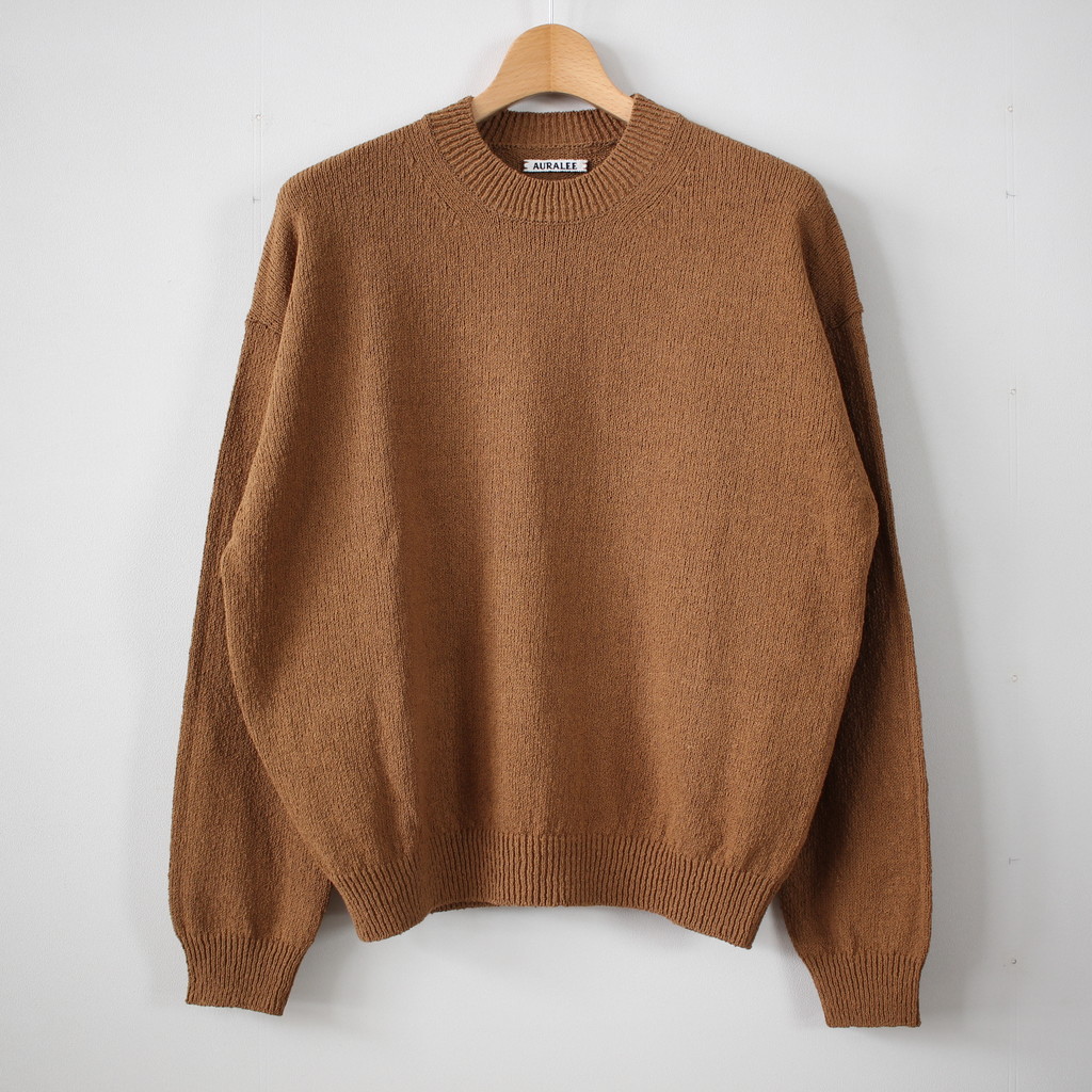 AURALEE | オーラリー [ CORKSCREW YARN KNIT P/O #LIGHT BROWN 