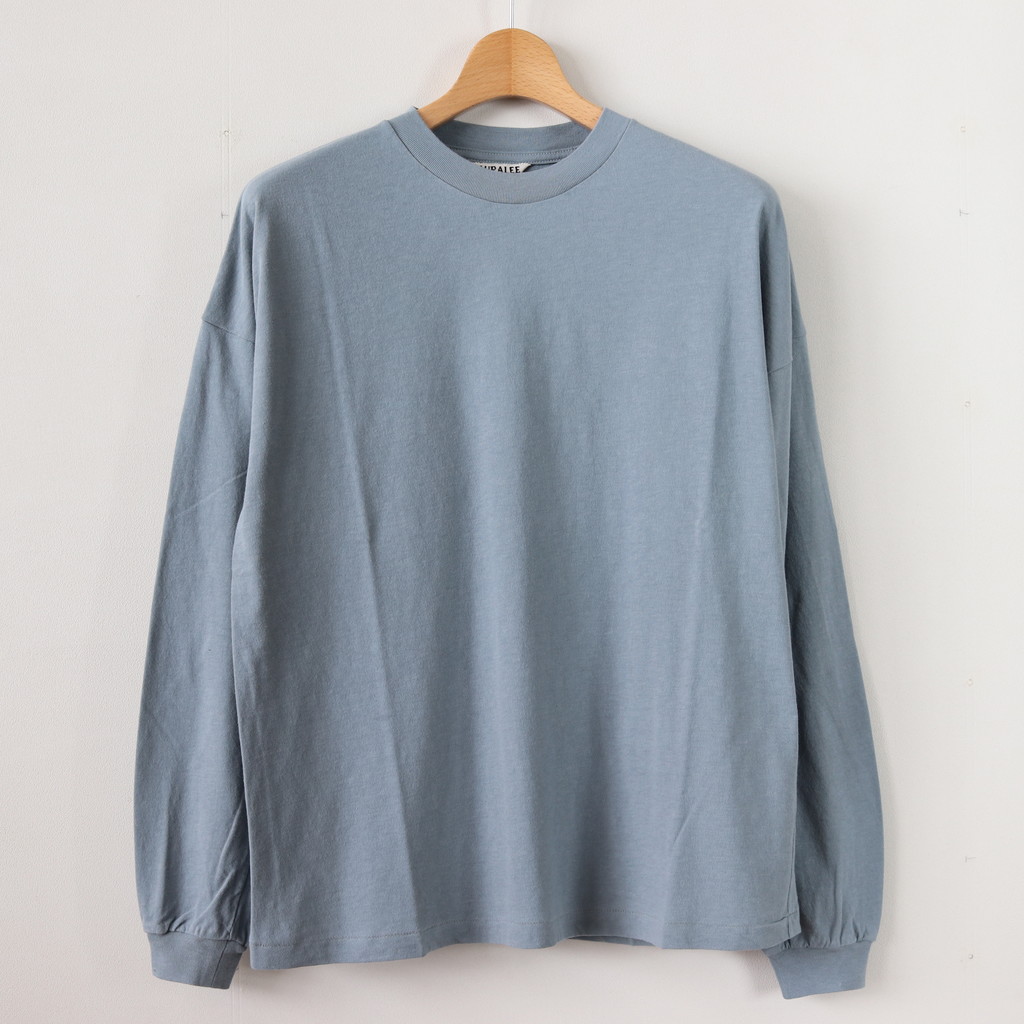 AURALEE | オーラリー [ TWIST COTTON CASHMERE L/S TEE #BLUE GRAY