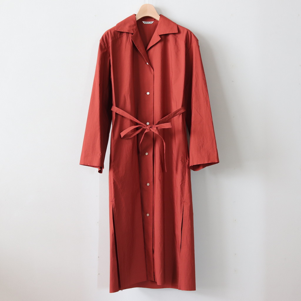 AURALEEオーラリー SELVEDGE WEATHER CLOTH LONGSHIRT DRESSロングシャツワンピース【LOPA69021】