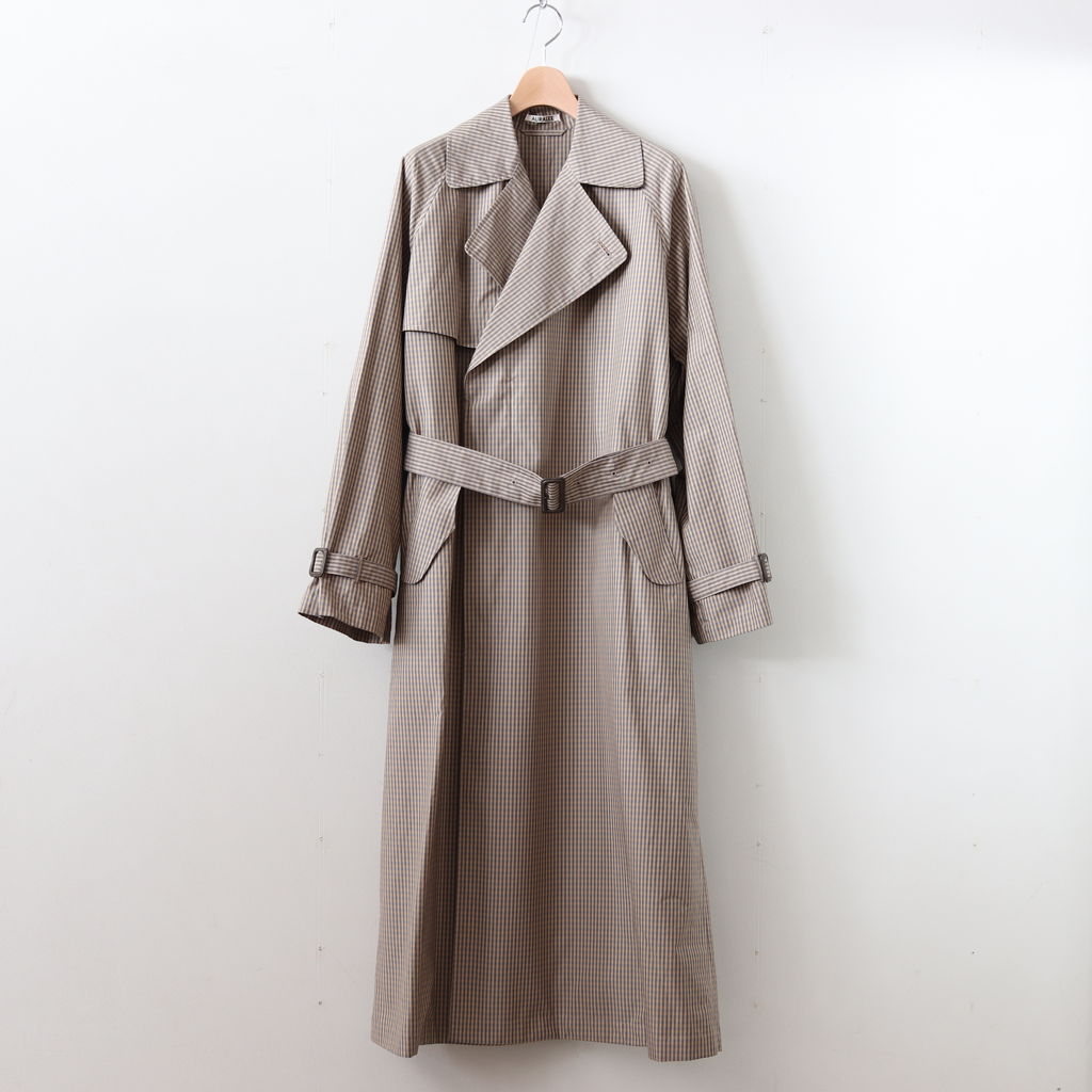 【AURALEE】FINX WEATHER CLOTH CHECK COAT