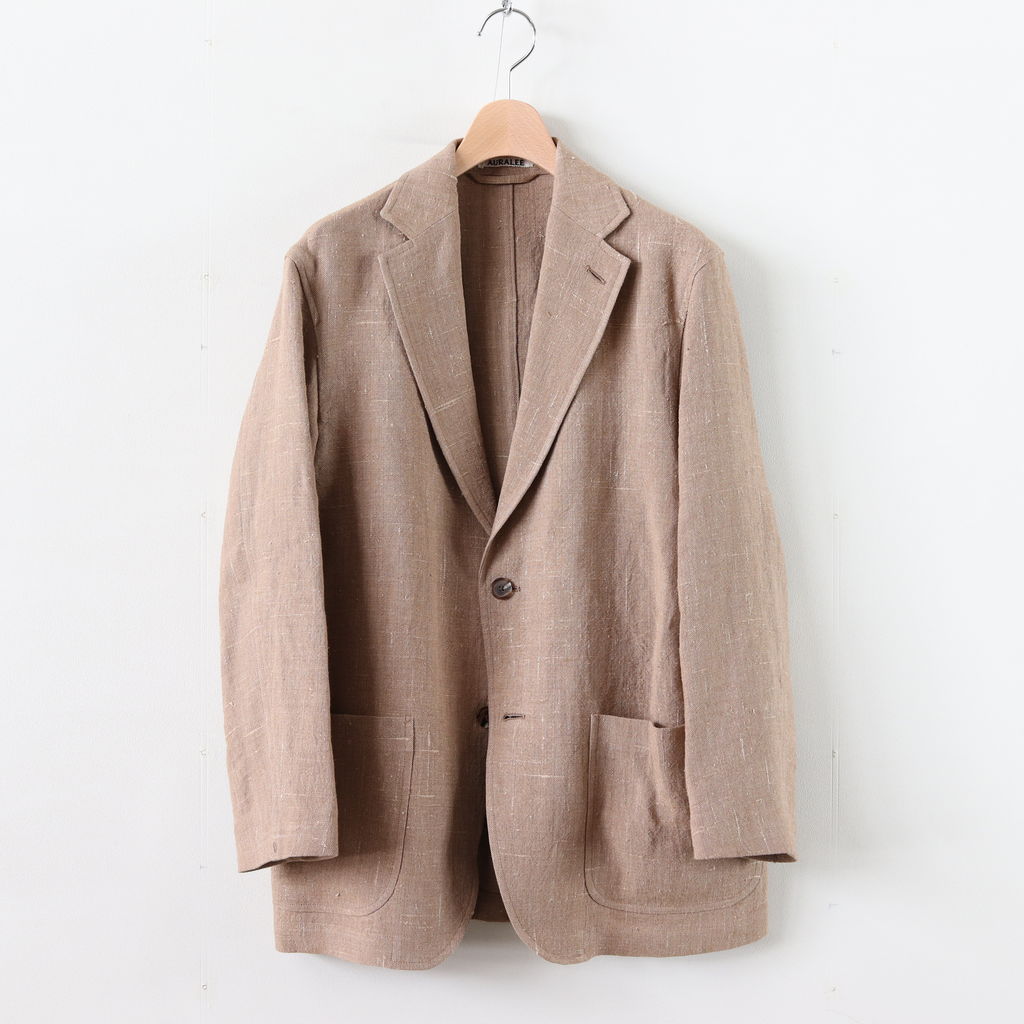 AURALEE | オーラリー [ LINEN SILK SUMMER TWEED JACKET #BROWN