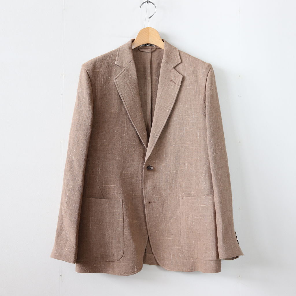 AURALEE | オーラリー [ LINEN SILK SUMMER TWEED JACKET #BROWN ...