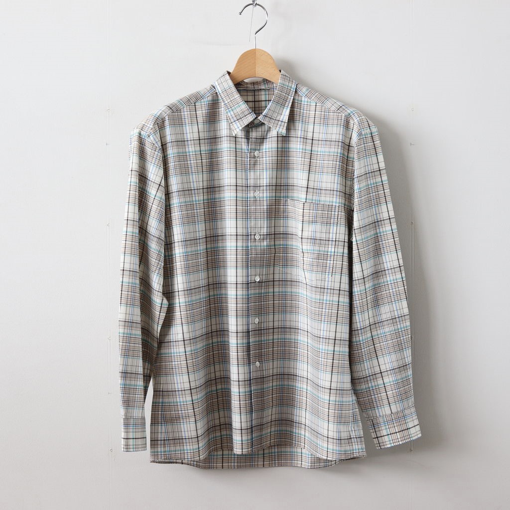 AURALEE | オーラリー [ SUPER LIGHT WOOL CHECK SHIRTS #WHITE CHECK ...