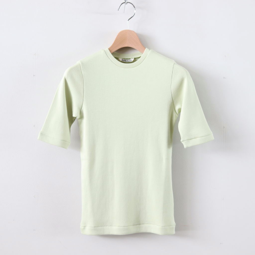 AURALEE | オーラリー [ LUSTER RIB TEE #LIGHT GREEN [A9ST01FF