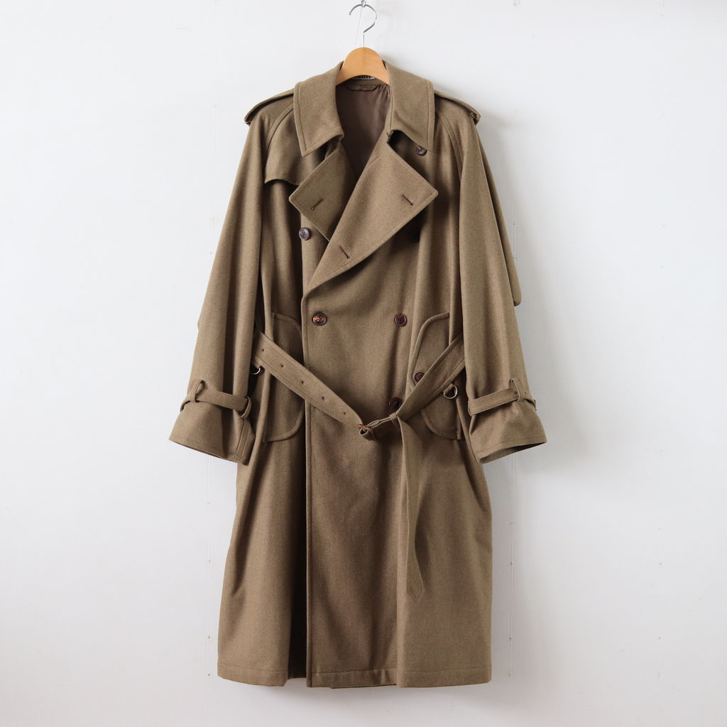 AURALEE WOOL CASHMERE FLANNEL BIG TRENCH