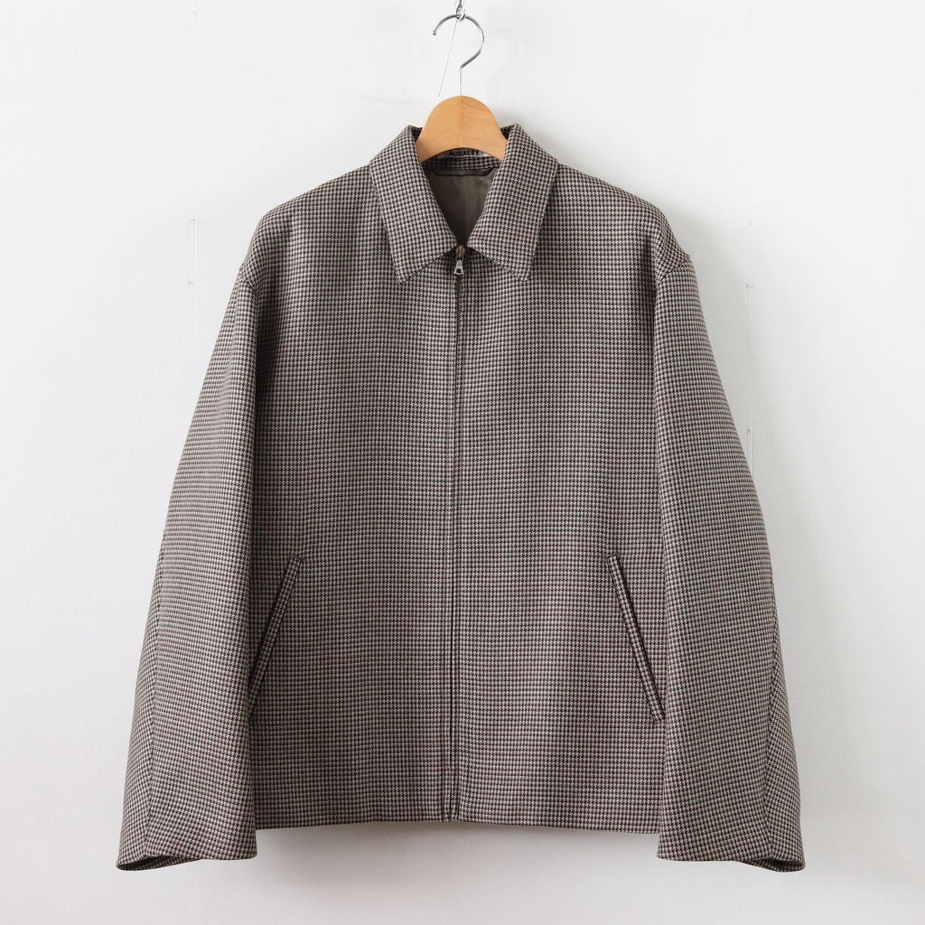 auralee DOUBLE FACE CHECK ZIP BLOUSON