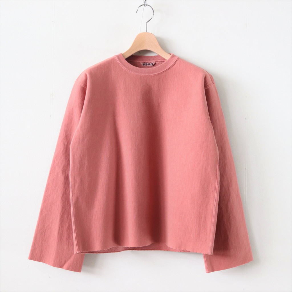 AURALEE | オーラリー [ SUPER MILLED SWEAT CUT-OFF P/O #PINK RED 