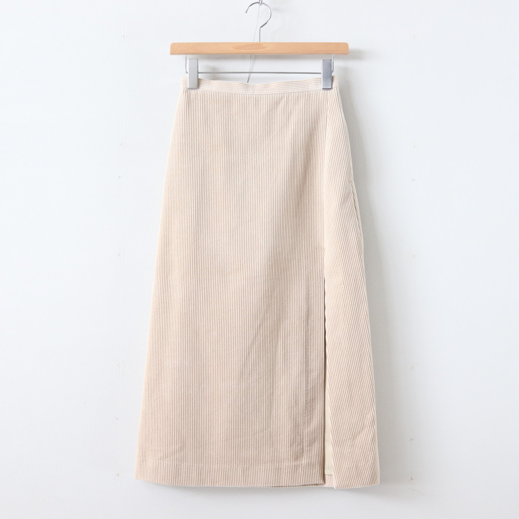 AURALEE | オーラリー [ WASHED CORDUROY SLIT SKIRT #LIGHT BEIGE