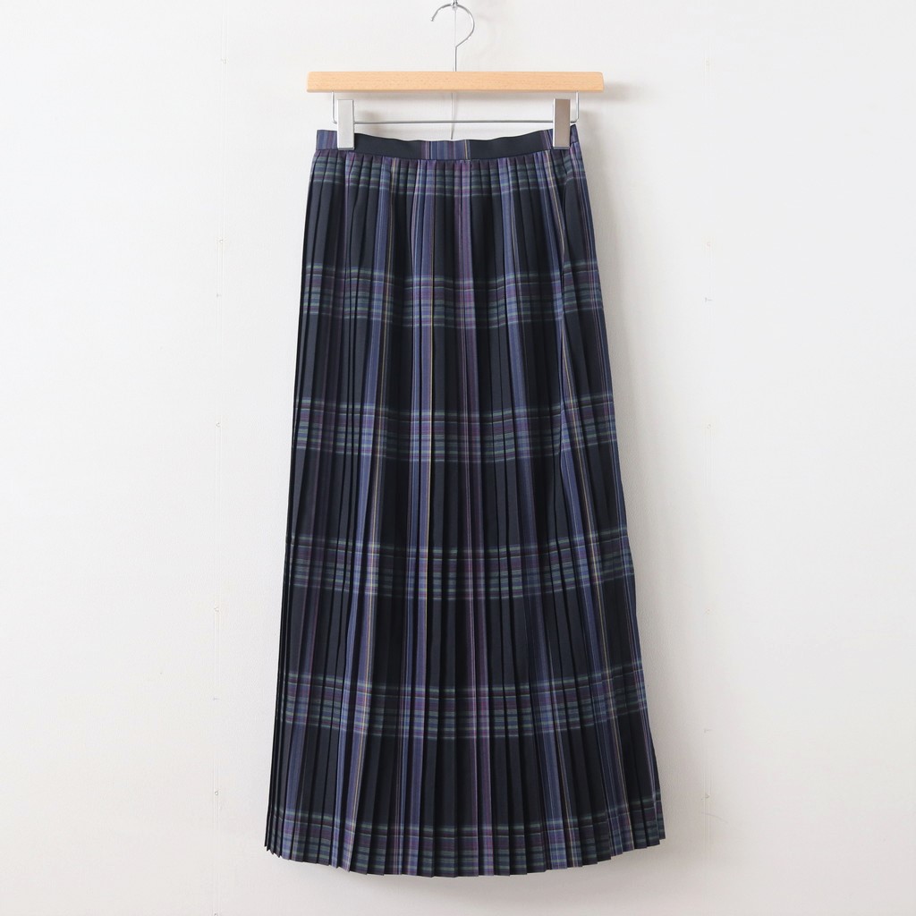ベージュsizeauralee 18aw Wool Check Pleated Skirt