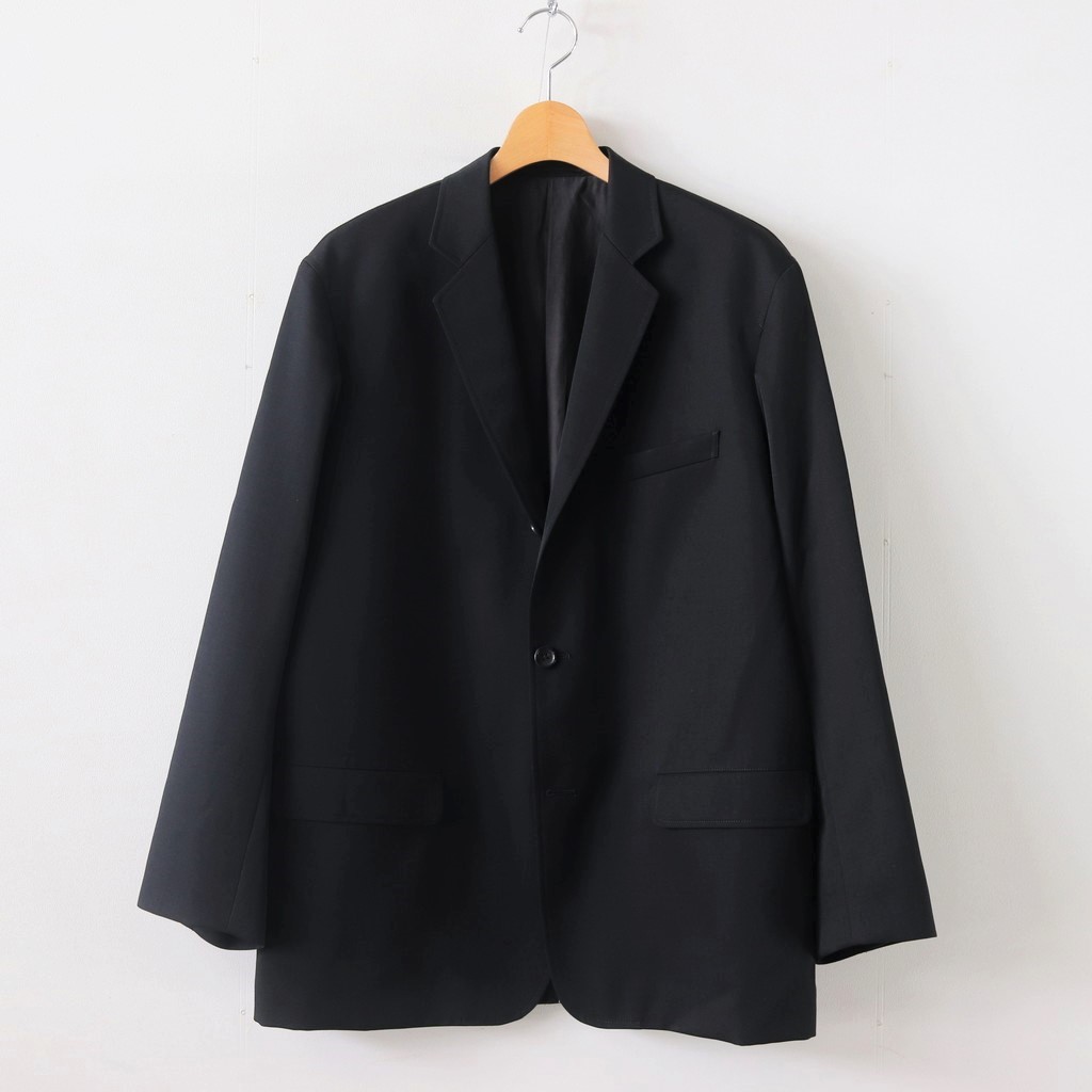 Graphpaper グラフペーパー 日本製 Selvage Wool Jacket ウールギャバジン3Bジャケット GM193-20115B 2 ブラック テーラード アウター【Graphpaper】