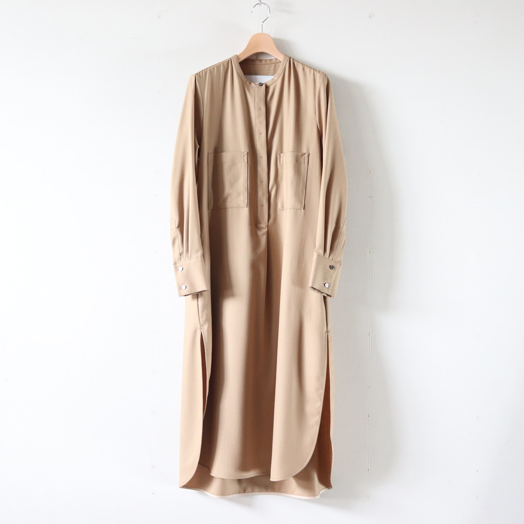 TICCA | ティッカ [ ノーカラーシャツワンピース #BEIGE [TAIA-081