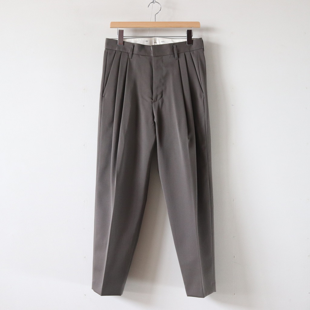 stein TWO TUCK WIDE TROUSERS BR.KHAKI-