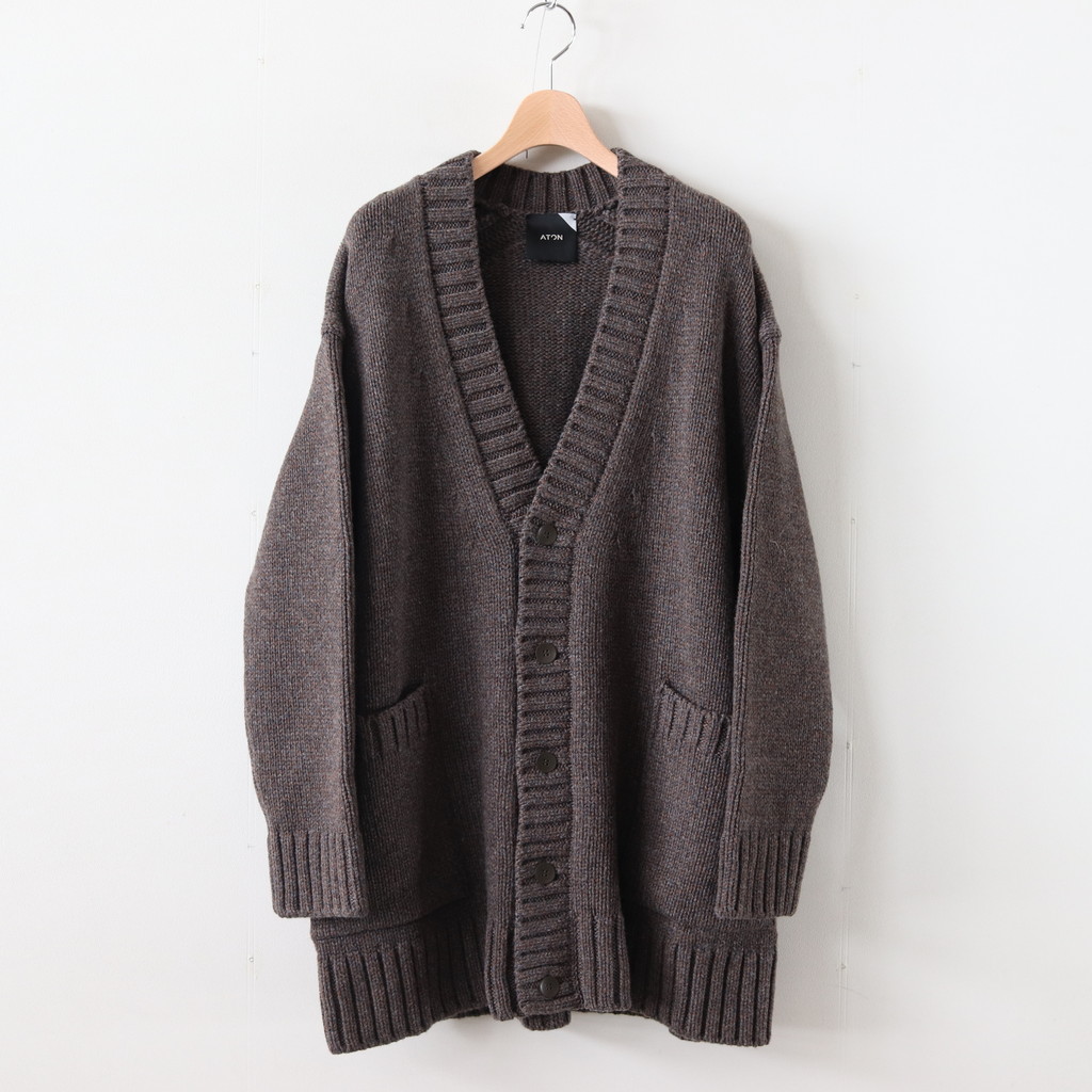 ATON | エイトン [ SILTE MOULINE OVERSIZED CARDIGAN #CHARCOAL GRAY