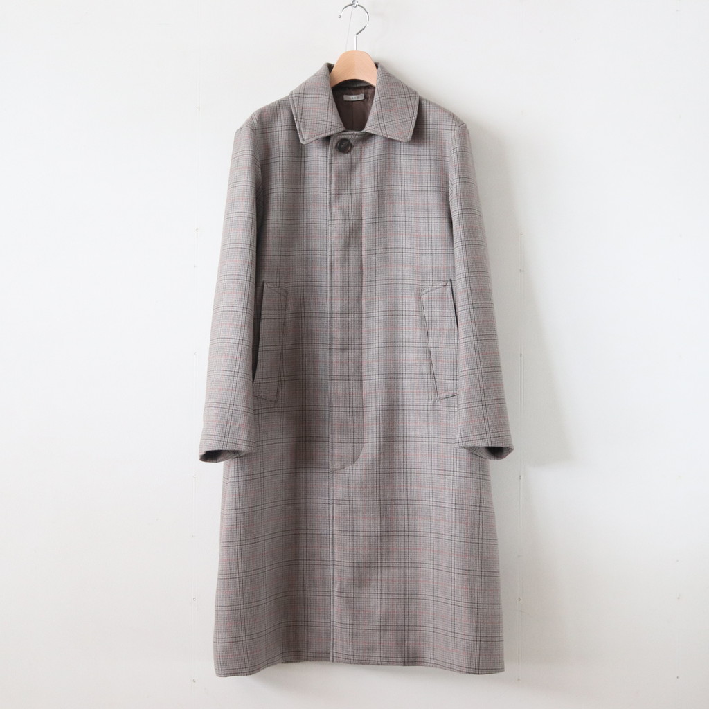 LENO | リノ [ STAND FALL COLLAR COAT #BEIGE CHECK [U1902-CO002