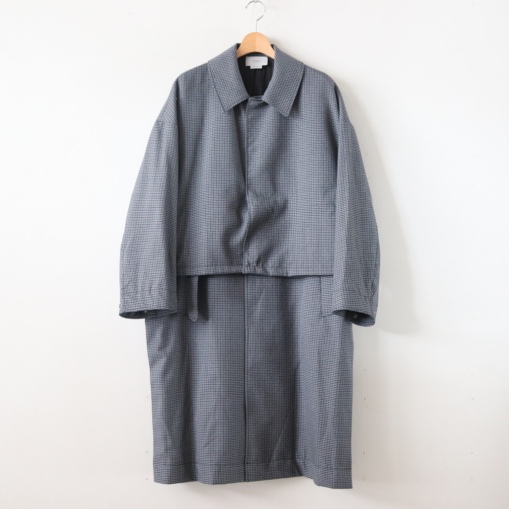 YOKE | ヨーク [ FIVE COLORS PLAID WOOL 3WAY BAL COLLAR SHARE COAT