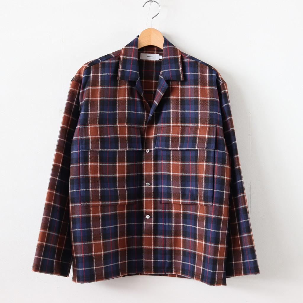 Graphpaper | グラフペーパー [ WOOL CHECK MILITARY SHIRT #BROWN CH ...