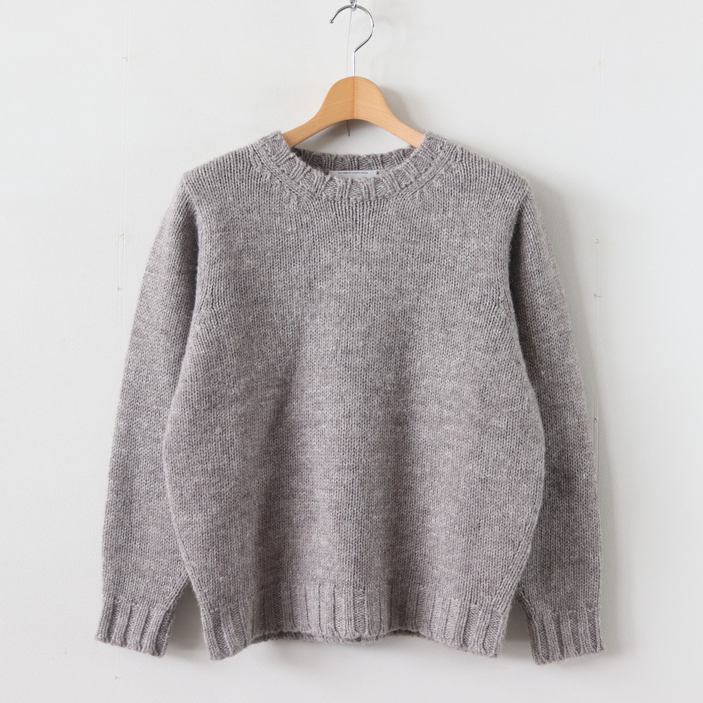 YAECA | ヤエカ [ 3G WOOL LINEN KNIT CREW NECK #L.BROWN