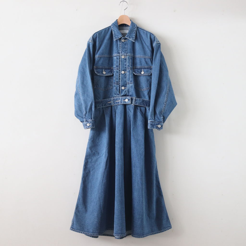 Graphpaper | グラフペーパー [ BELTED DENIM DRESS #BLEACH [GL201