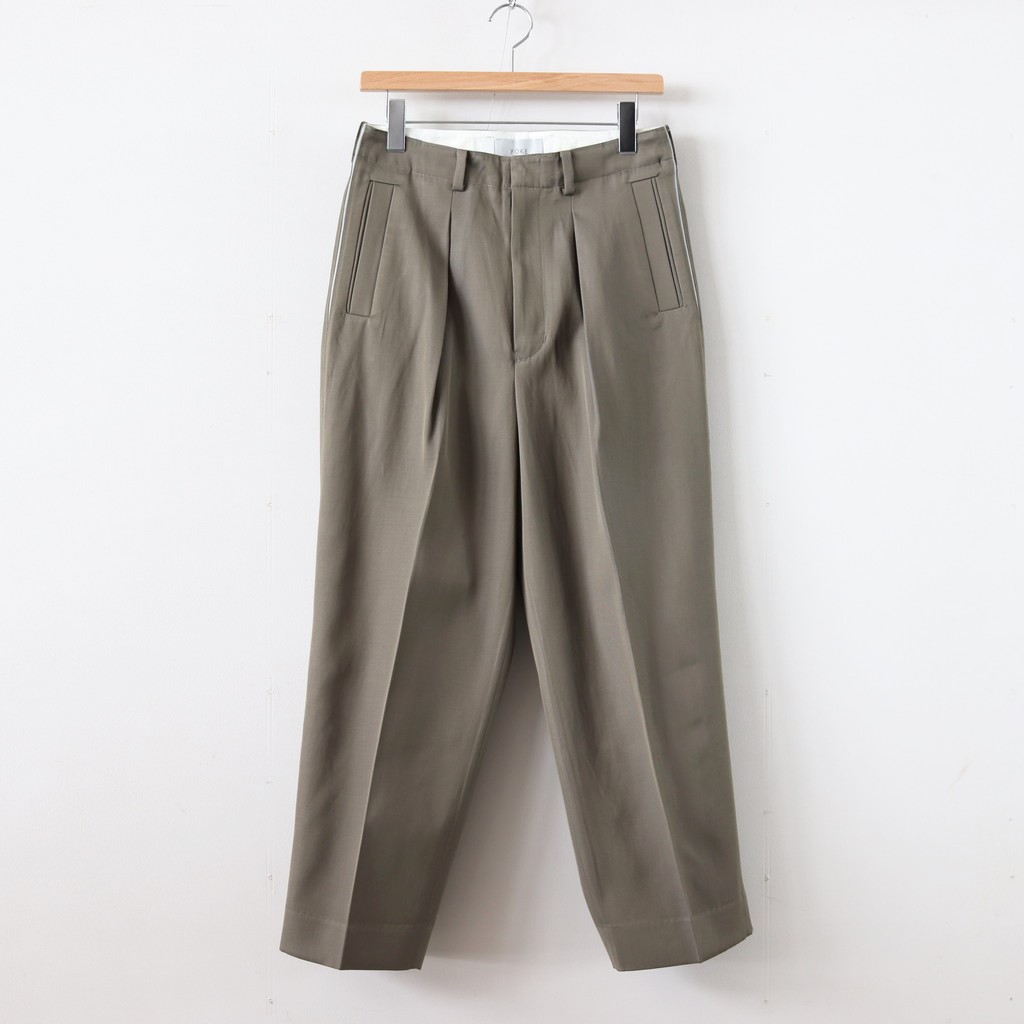 YOKE | ヨーク [ 1TUCK WIDE TROUSERS #OLIVE [YK20SS0110P] ] – 着楽 ...
