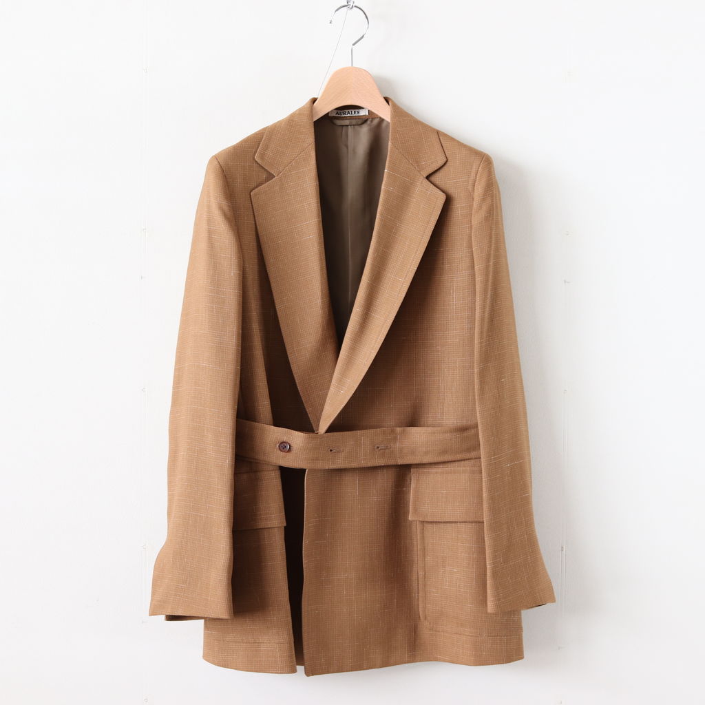 AURALEE | オーラリー [ WOOL CUPRA LINEN CLOTH JACKET #BROWN CHECK ...