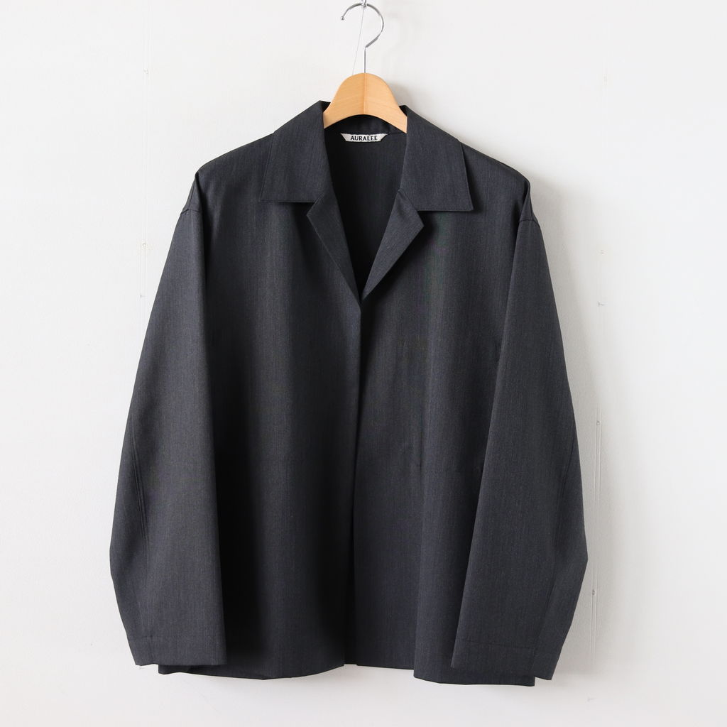 AURALEE | オーラリー [ WOOL SILK TROPICAL SHIRTS JACKET #CHARCOAL BLACK  [A20SB01WT] ] – 着楽（チャクラ/ciacura）