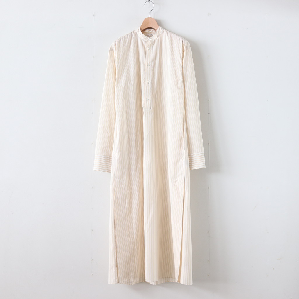 AURALEE | オーラリー [ FINX SILK STRIPE LONG ONE-PIECE #BEIGE