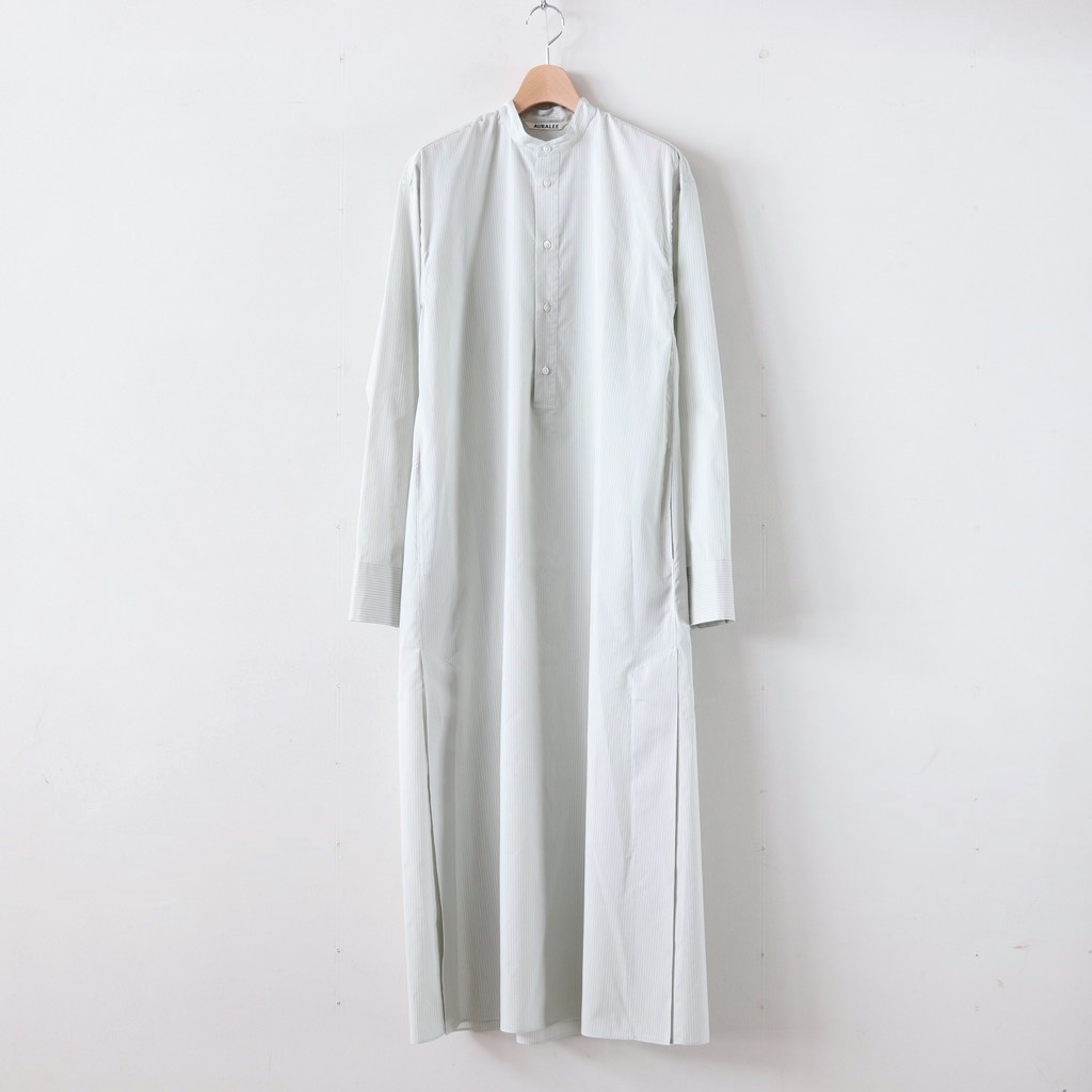 AURALEE | オーラリー [ FINX SILK STRIPE LONG ONE-PIECE #LIGHT GRAY ...