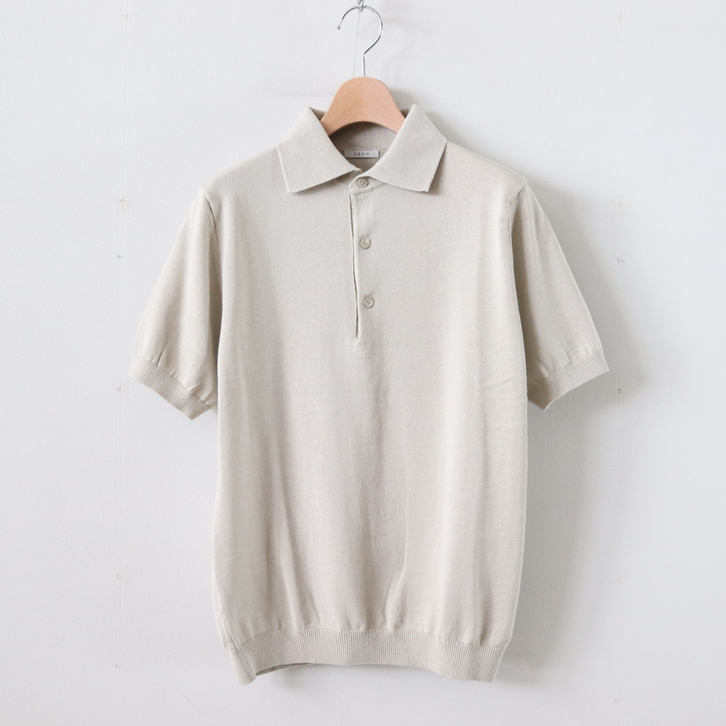 LENO | リノ [ COTTON SILK KNIT POLO #ECRU [L2001-K002] ] – 着楽