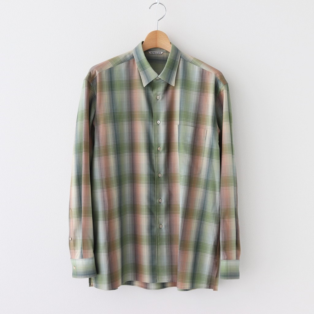 AURALEE | オーラリー [ SUPER LIGHT WOOL CHECK SHIRTS #GREEN CHECK [A20AS01LC] ]  – 着楽（チャクラ/ciacura）