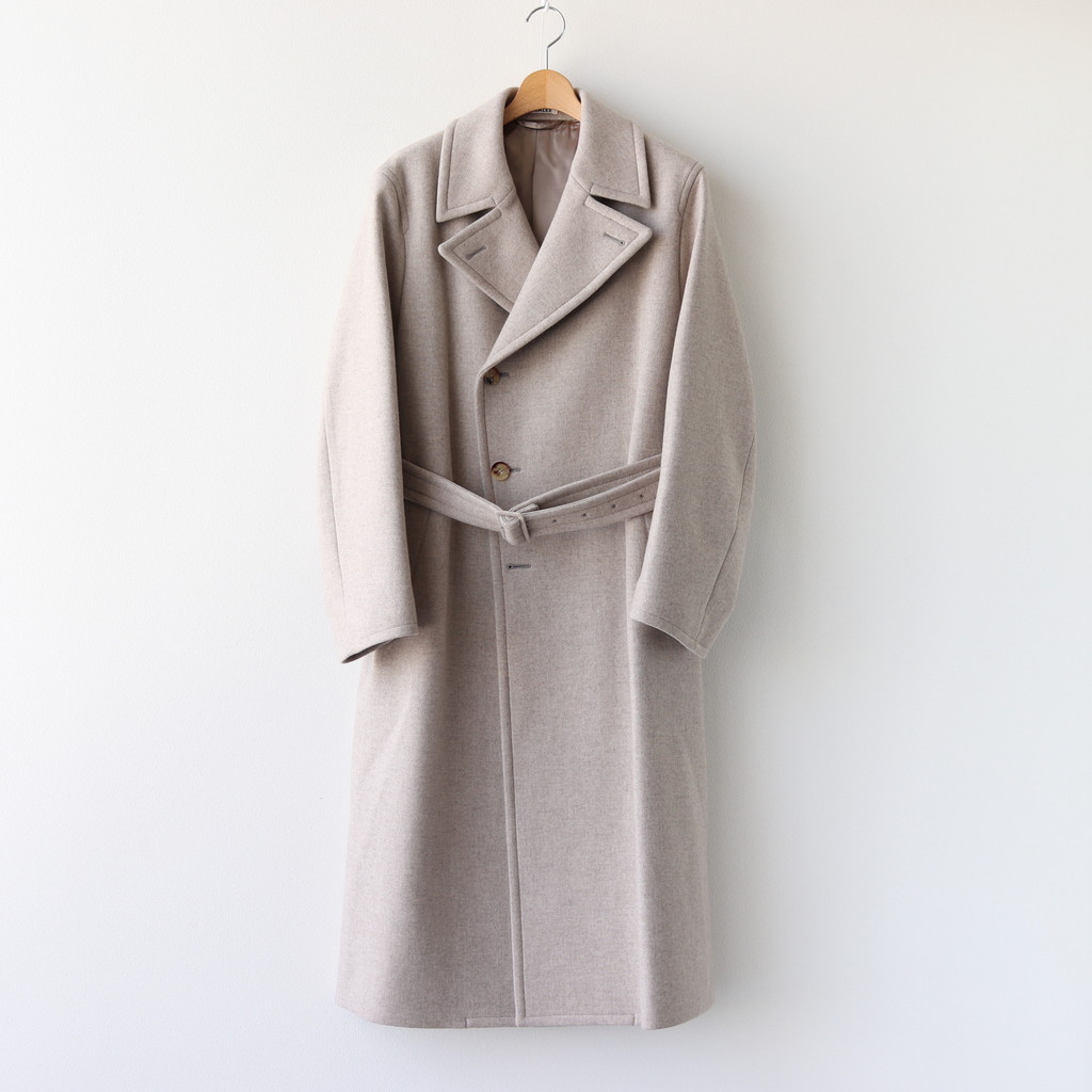 LIGHT MELTON DOUBLE-BREASTED COAT オーラリー-