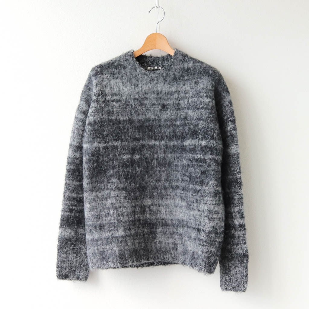 AURALEE | オーラリー [ WOOL ALPACA FELT KNIT KNIT P/O #MIX BLACK ...