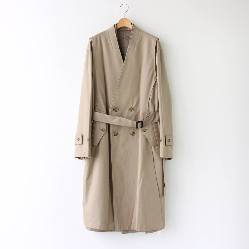 stein | シュタイン [ OVERSIZED LINEAR NO COLLAR COAT #BEIGE [ST