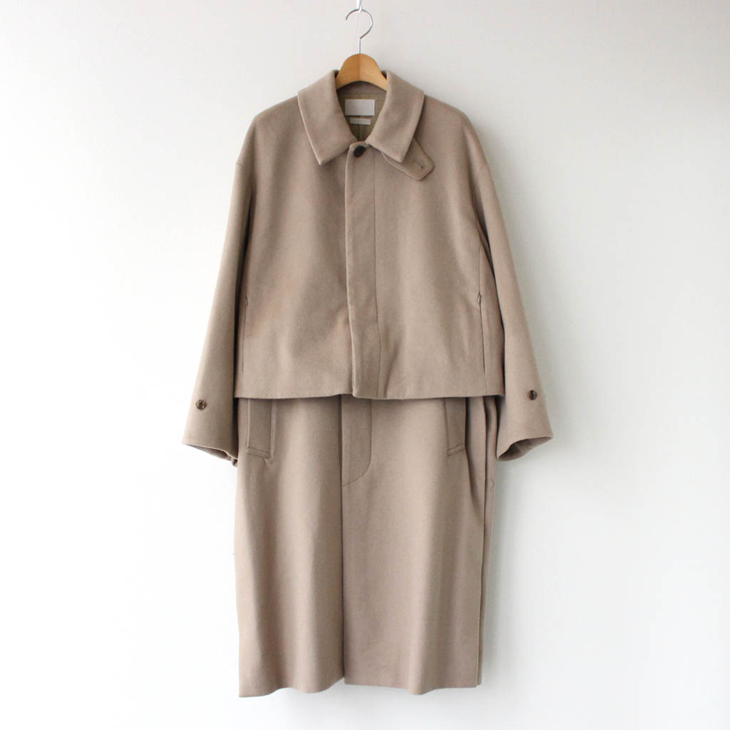 WAY BAL COLLAR SHARE COAT beige checkYOKETOKYOカラー - ステン ...