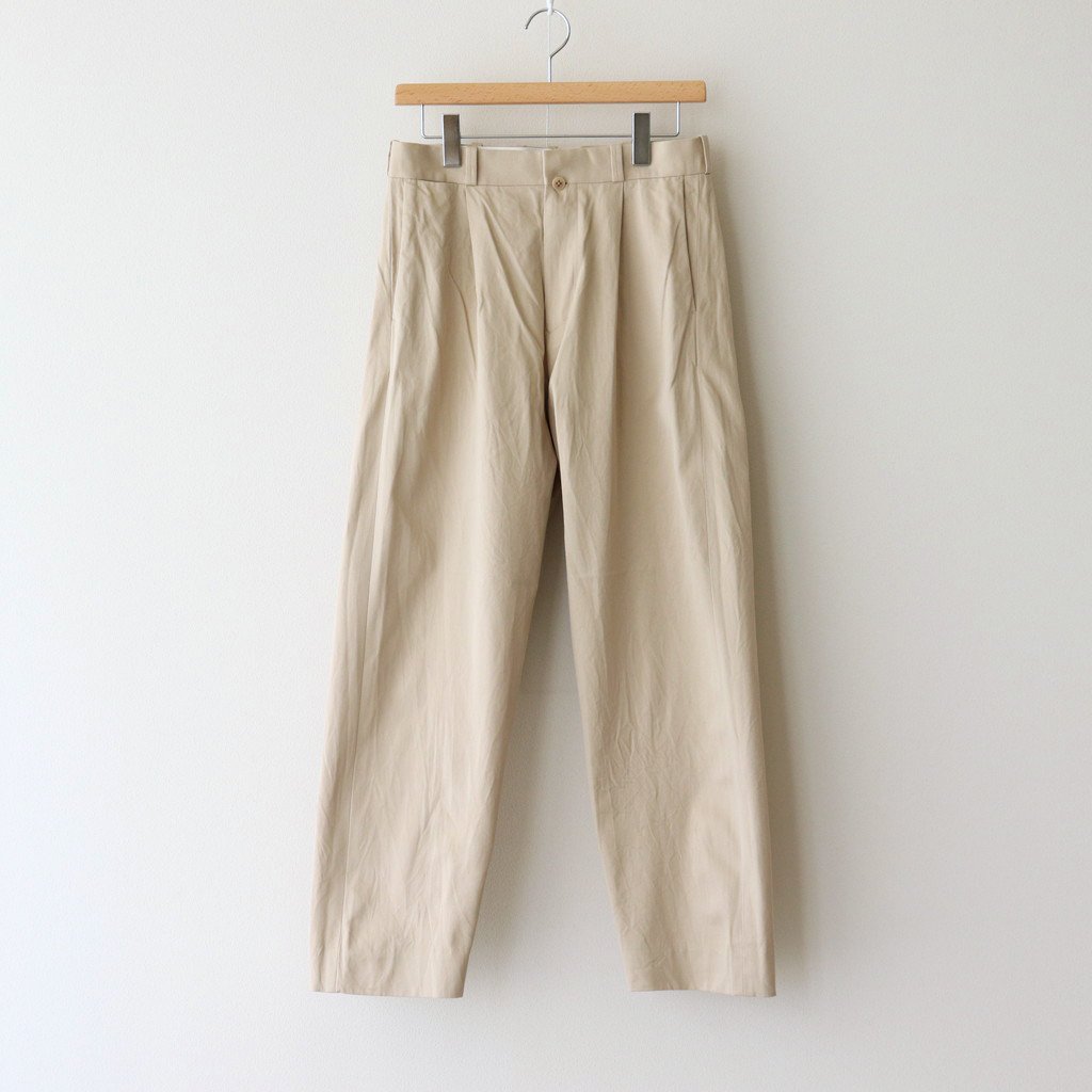 YAECA | ヤエカ [ CHINO CLOTH PANTS TUCK TAPERED #BEIGE [60652