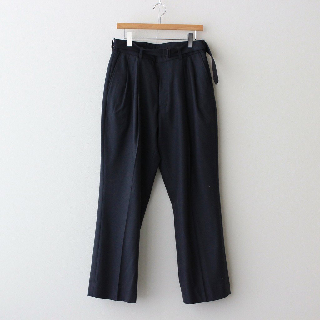 YOKE | ヨーク [ BELTED 2TUCK WIDE TROUSERS #DUSTY NAVY