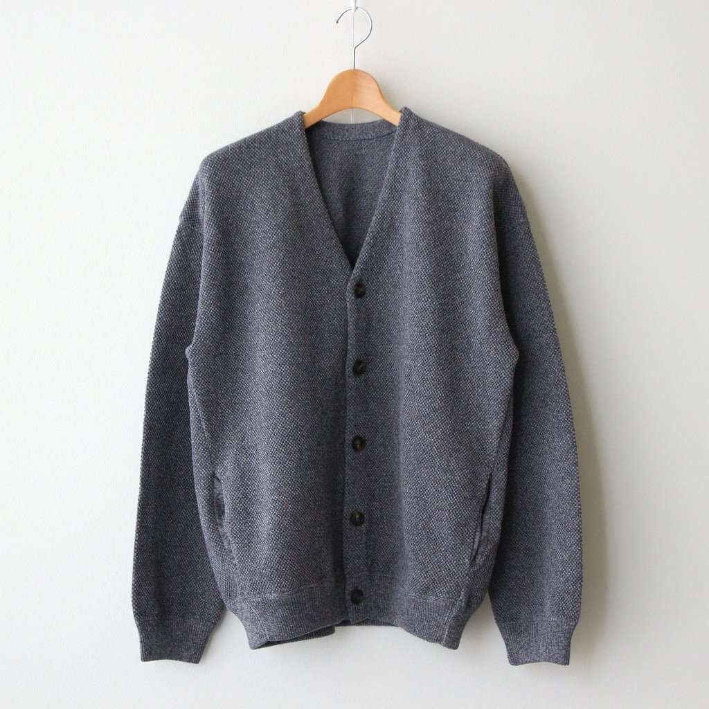 crepuscule | クレプスキュール [ MOSS STITCH V/N CARDIGAN #GRAY