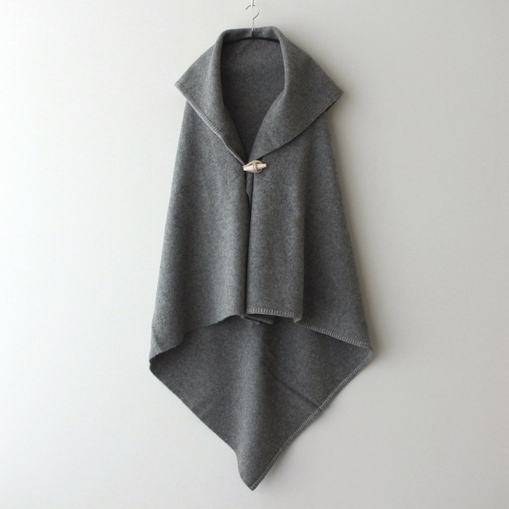 loomer | ルーマー [ SHETLAND WOOL PLAIN BLANKET PONCHO #GREY