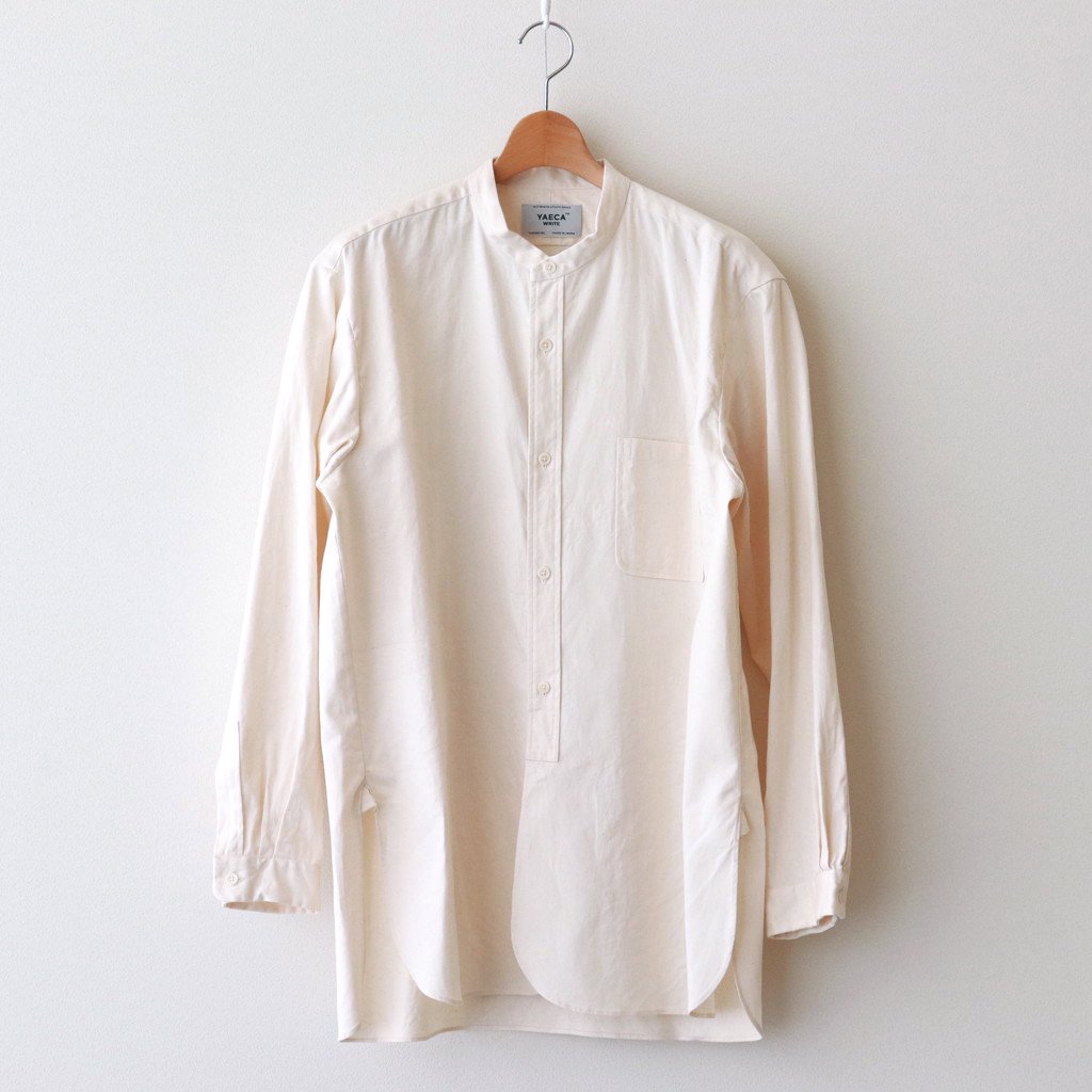 YAECA | ヤエカ [ BUTTON SHIRT STAND COLLAR P/O LONG #NATURAL