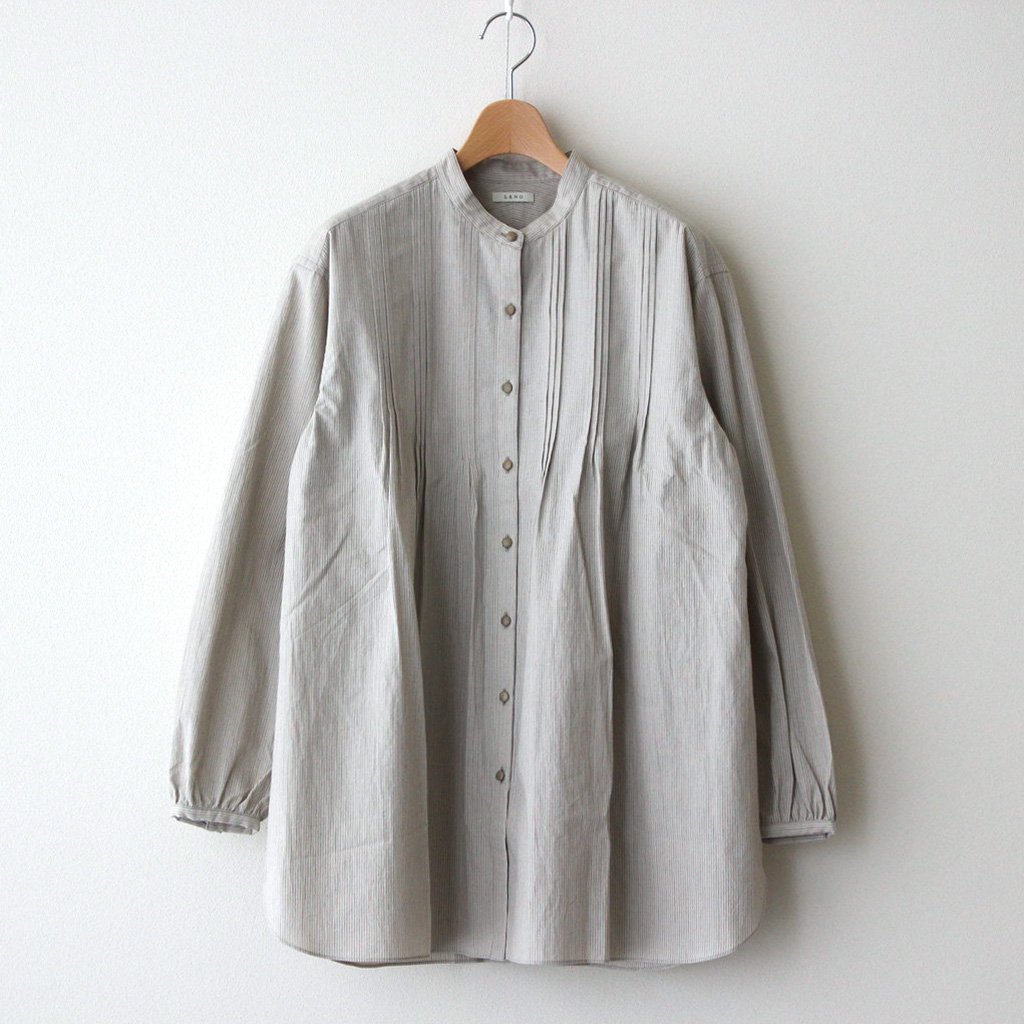 LENO | リノ [ PIN TUCK BLOUSE #BEIGE [L2201-SH001] ] – 着楽 