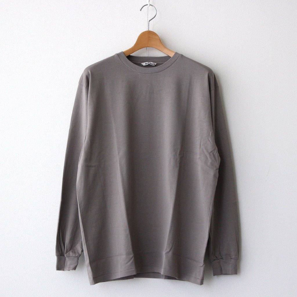 AURALEE | オーラリー [ LUSTER PLAITING L/S TEE #KHAKI GRAY