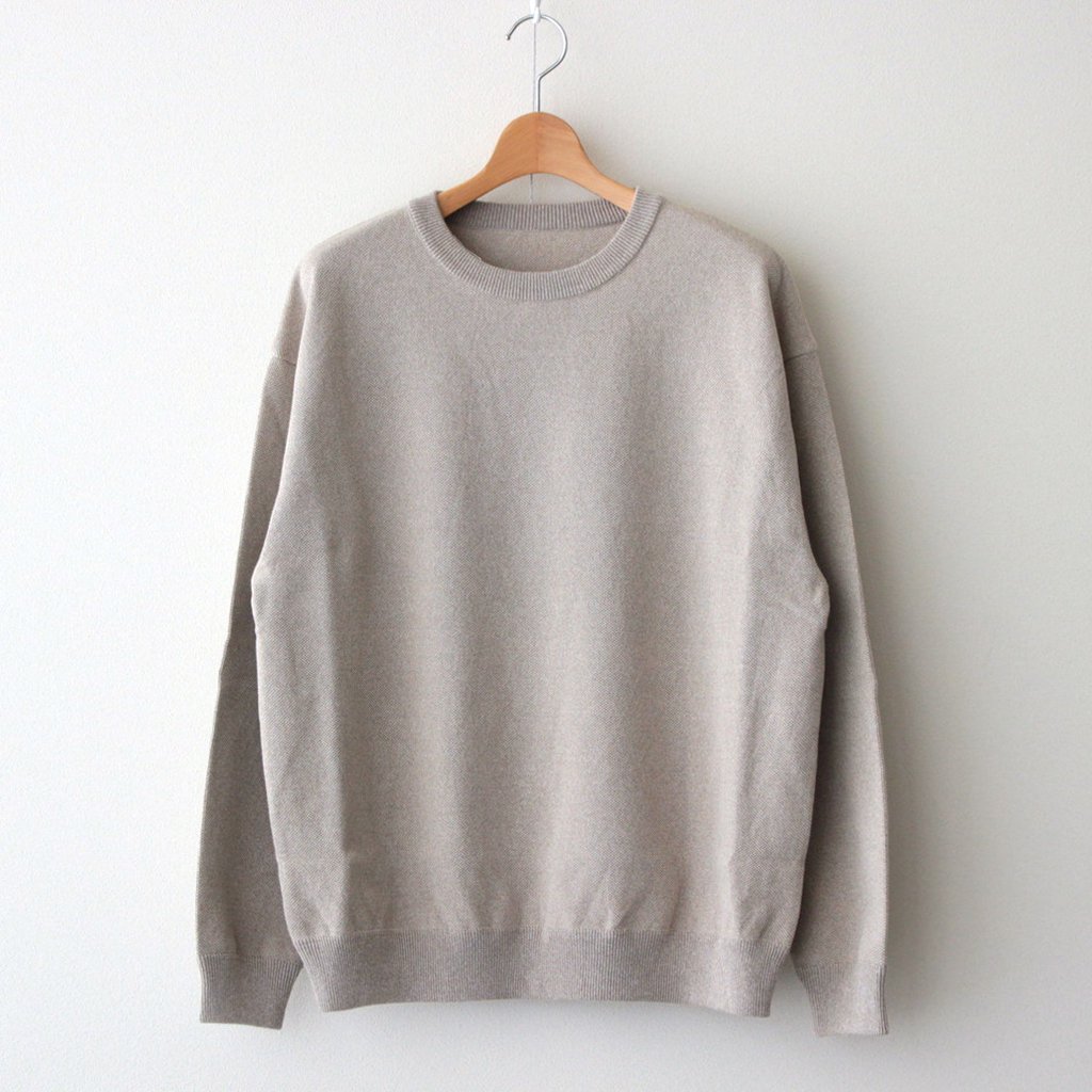 crepuscule | クレプスキュール [ LIGHT MOSS STITCH L/S SWEAT #BEIGE