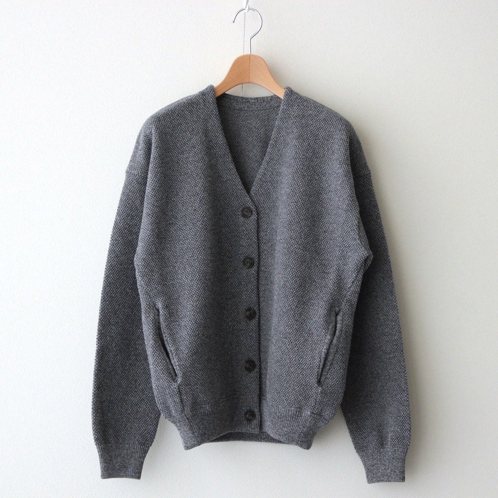 crepuscule | クレプスキュール [ MOSS STITCH V/N CARDIGAN #NAVY