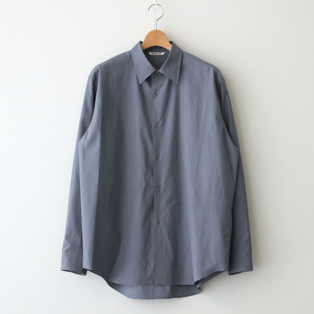 WASHED FINX TWILL SHIRTS #DARK BLUE GRAY