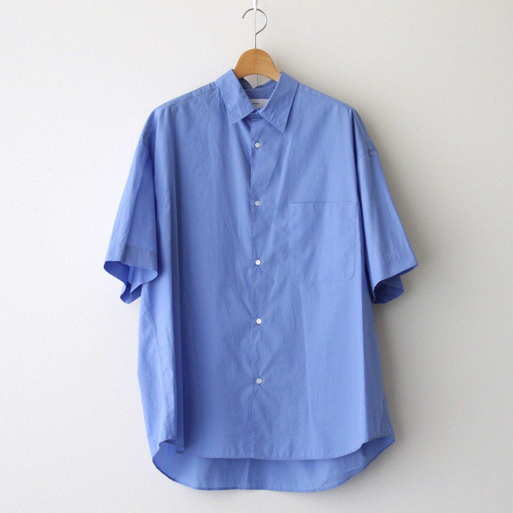 BROAD S/S OVERSIZED REGULAR COLLAR SHIRT #BLUE [GM222-50027B] – 着