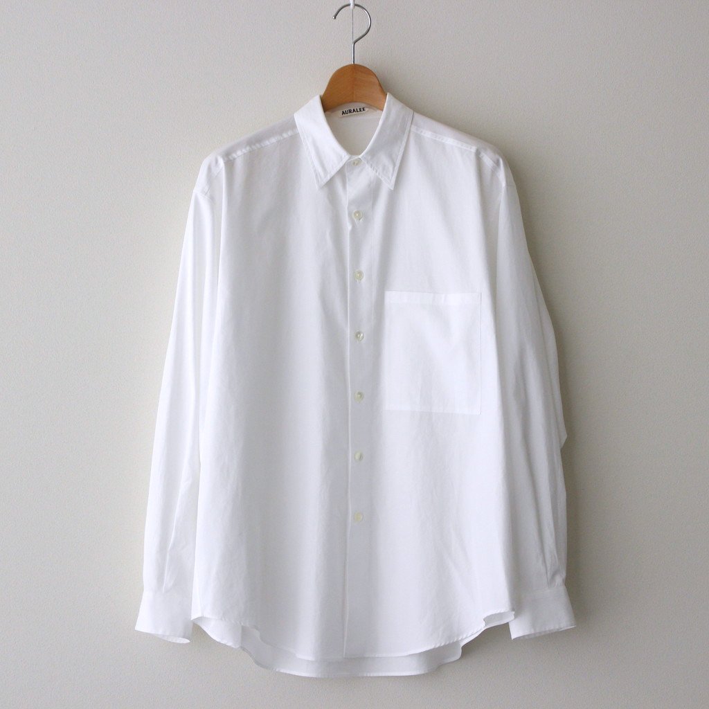 WASHED FINX TWILL BIG SHIRTS #WHITE [A22AS02TN] – 着楽（チャクラ